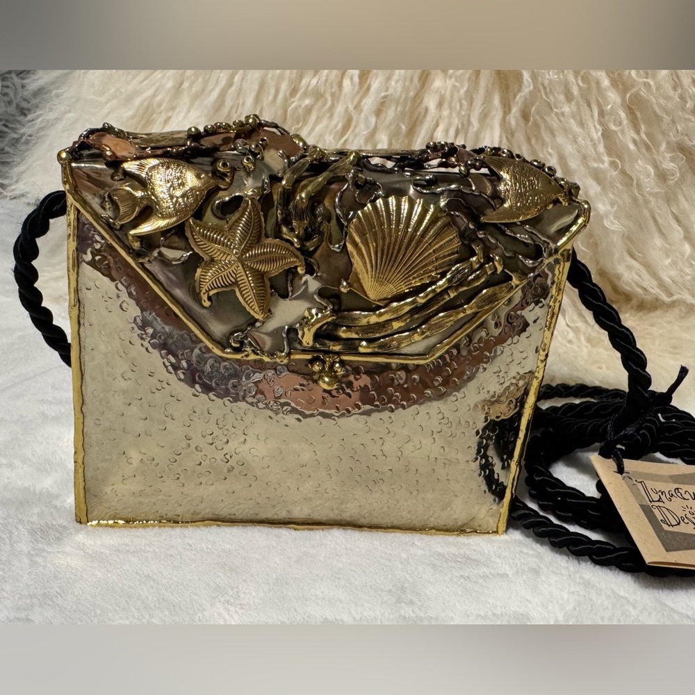Lunacy Designs Vintage Handmade Artisan Mixed Metal Sea Life Themed Bag 1980s - Picture 12 of 17